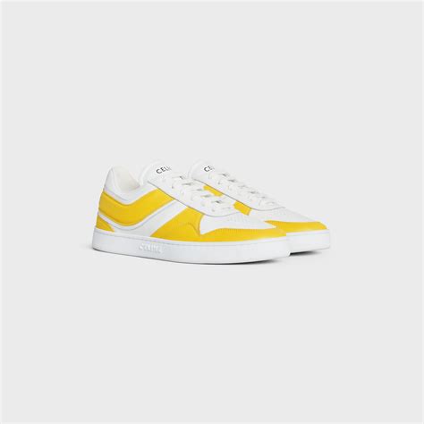 celine trainer low lace-up sneaker in calfskin optic white|CELINE TRAINER LOW LACE.